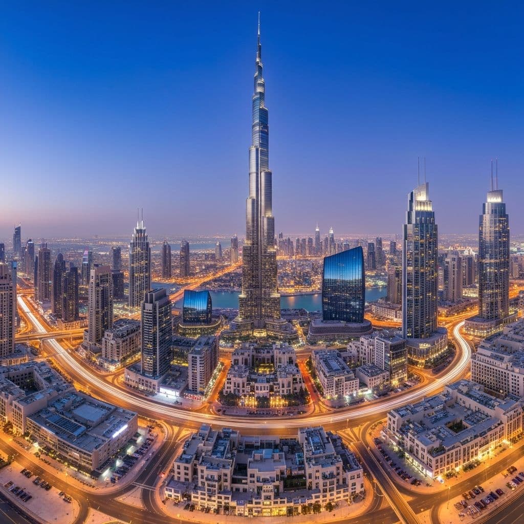Flüge nach Dubai buchen - Skyline mit Burj Khalifa