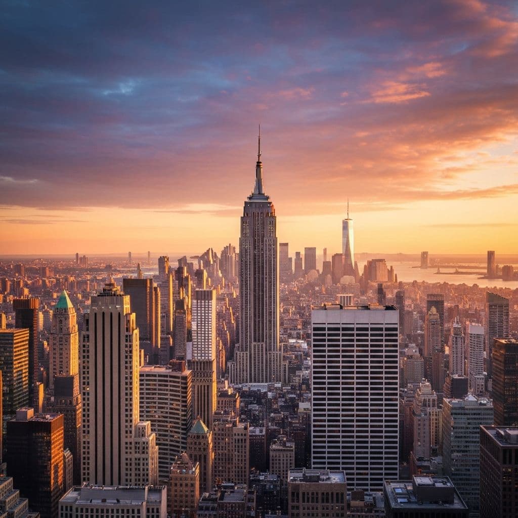 Flüge nach New York vergleichen - Skyline von Manhattan