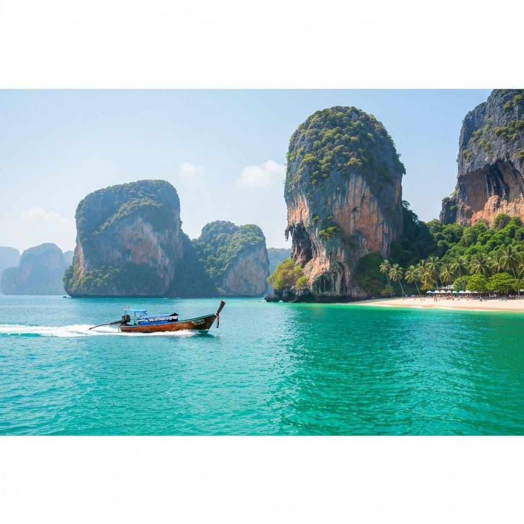 Flüge nach Bangkok und Thailand - Longtail-Boot am Strand