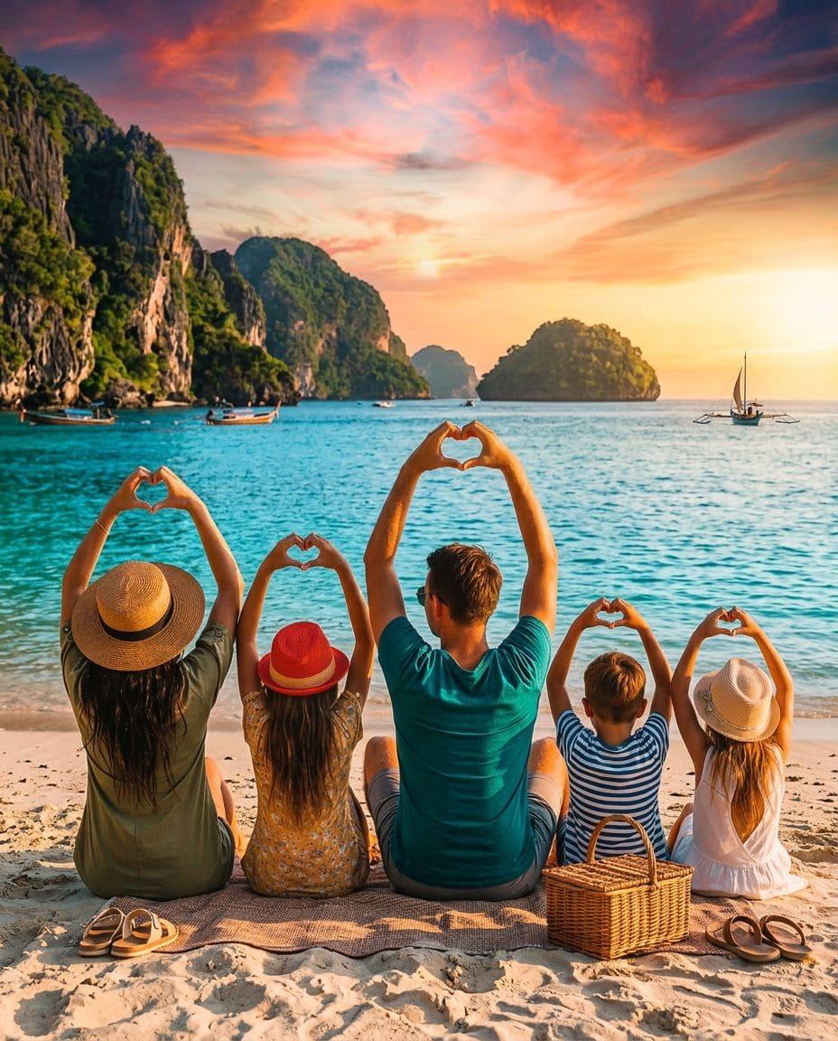 Mit Flugreisen.net in den Urlaub – Familie am Strand