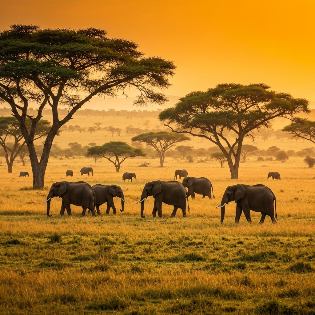 Kenia Safari - Elefanten in der Masai Mara Savanne