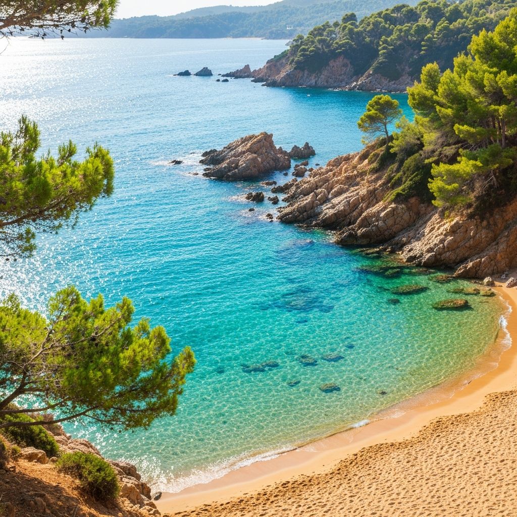 Spanien Urlaub - Costa Brava Traumstrand mit türkisem Wasser