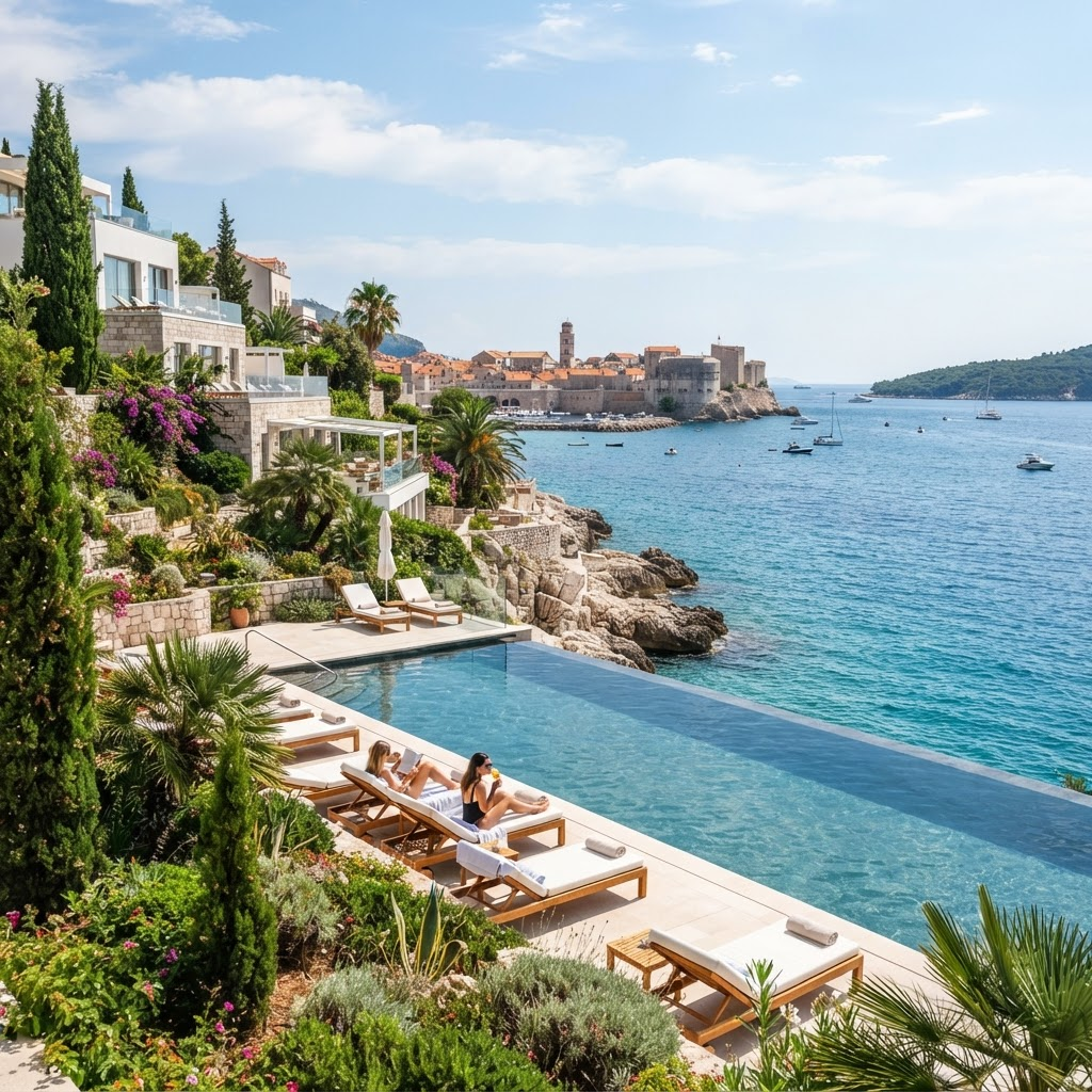 Villa Dubrovnik Kroatien - Luxushotel mit Infinity-Pool und Blick auf die Adria