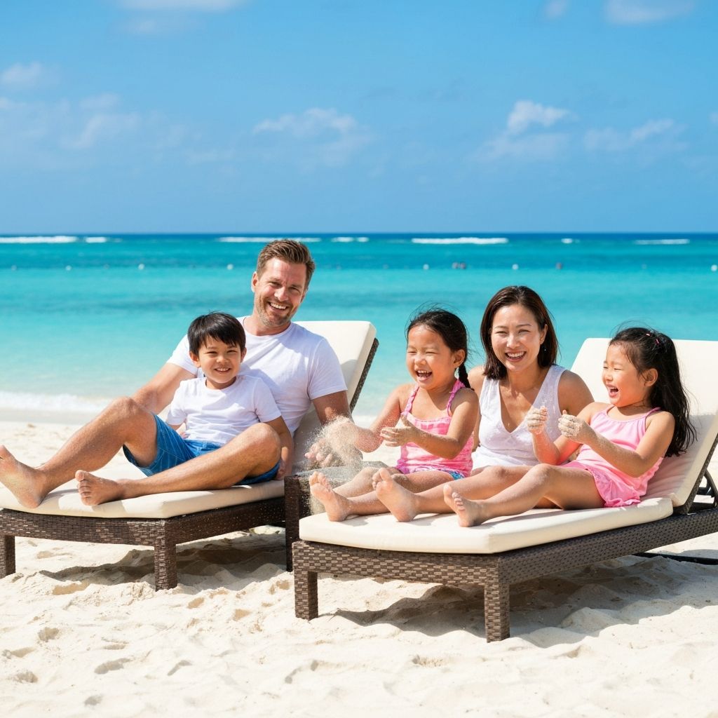 Glückliche Familie im Urlaub - Warum Flugreisen.net